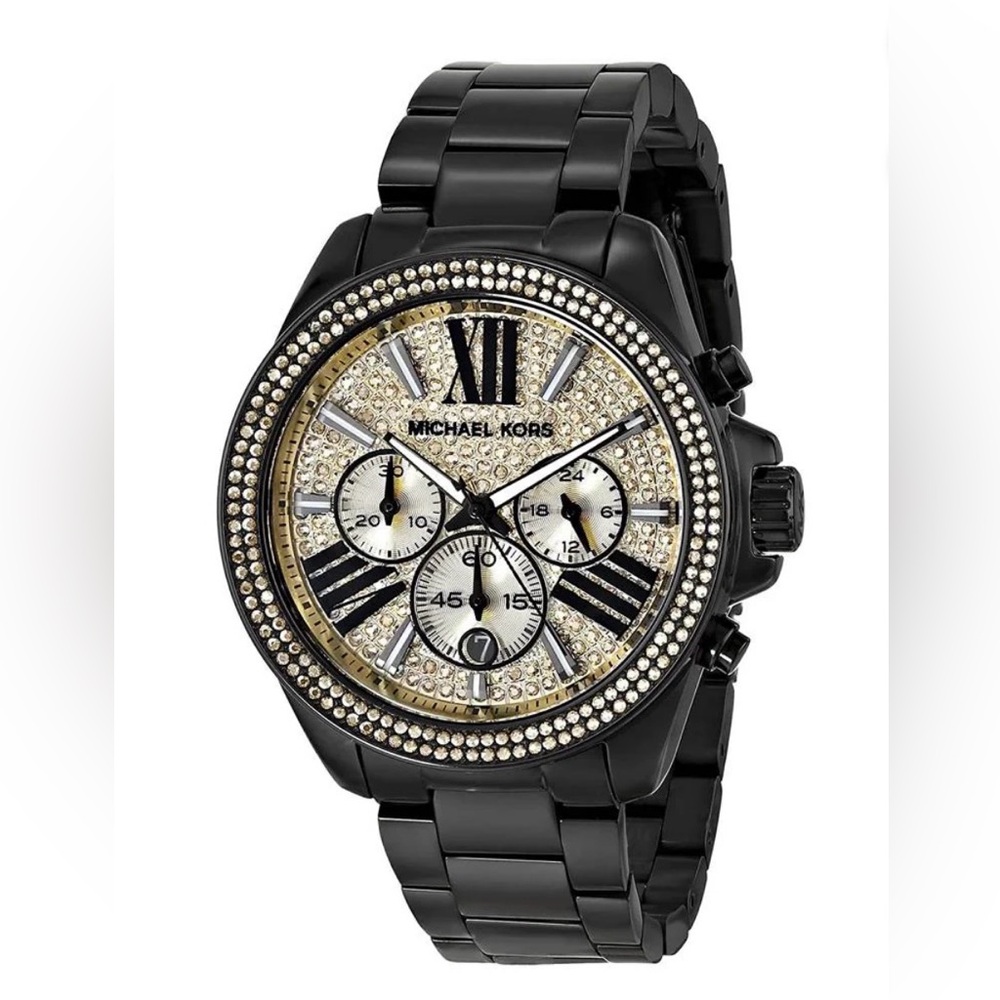 Michael Kors Black and Gold Chronograph Watch